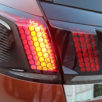 SRXTZM 6pcs/Set Hodvábne Pančuchy koncových svetiel Nálepky Honeycomb Patch zadné svetlo Dekoračné Nálepky Na Peugeot 3008 GT 2016 2017 2018