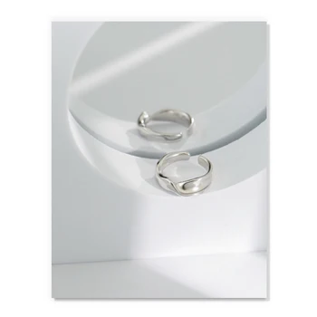 S'STEEL Minimalistický Krúžky Reálne 925 Sterling Silver Pre Ženy Autor Geometrické Trendy Otvoriť Krúžok Bijoux Argent Jemné Šperky