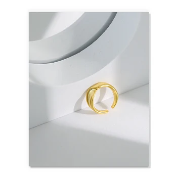 S'STEEL Minimalistický Krúžky Reálne 925 Sterling Silver Pre Ženy Autor Geometrické Trendy Otvoriť Krúžok Bijoux Argent Jemné Šperky