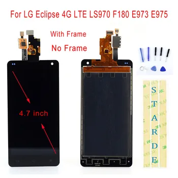 STARDE Náhradné LCD LG Eclipse 4G LTE LS970 F180 E973 E975 LCD Displej Dotykový Displej Digitalizátorom. Montáž Rámu 4.7