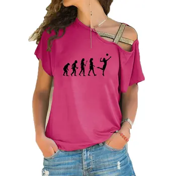 STAČÍ VOLEJBAL T Shirt Novinka Zábavné Teeshirt Ženy Oblečenie Bežné Krátky rukáv Volleyballer Vývoj Nepravidelný Top Tees