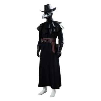 Steampunk Mor Lekár Cosplay Kostým Halloween S Vtáčí Zobák Maska Dlhé Šaty, Cape Oblečenie na Zákazku Pre Dospelých mužov