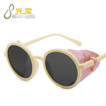 Steampunk okrúhle slnečné okuliare ženy muži 2019 polarizované uv400 vysokej kvality futuristické pohode slnečné okuliare oculos de sol feminino