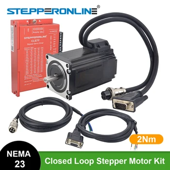 STEPPERONLINE 2Nm Nema 23 Uzavreté Slučky Stepper Motor Servo Driver Kit Nema 23 Stepper Motor s Encoder s 2ks 1,7 m Káble
