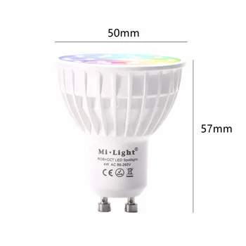 Stmievateľné LED Lampa RGB + SCS (2700-6500K) Mi Svetlo 4W WIFI GU10 LED Reflektor 220V 110V LED Žiarovky pridať 2.4 G RF Bezdrôtový ovládač