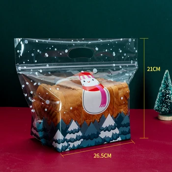 StoBag 50pcs Nových Áno Vianočné Pečivo Balenie Vrecia Hnadle Santa Claus Toast Dodávky Pre Domáce Ručné Darček