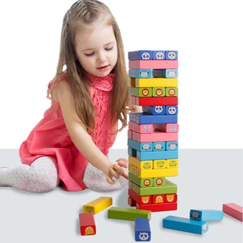 Stohovanie Tower Building Blocks Hračky Domino Omieľanie Blok Vzdelávacie Dosková Hra Rodiny Zásobník Hra