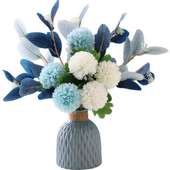 Stredomorská falošné kvet simulácia kvet obývacia izba nastaviť tabuľku, kvetinová výzdoba kytice váza svetlo luxus