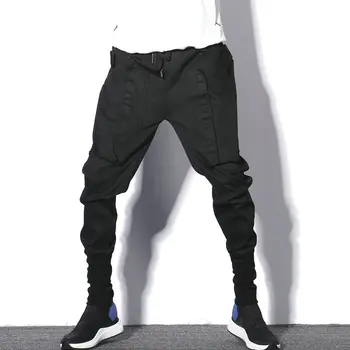 Street oblečenie Hip Hop Čierne Tepláky Bežné Slim Pánske Hárem Nohavice 2019 Jar Nové Bezec Nohavice Mužov