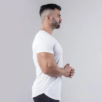 Streetwear módne topy pánske 2019 lete ležérne pánske t-shirt jogger telocvične, fitness okrúhlym výstrihom, krátke rukávy tričko