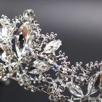 Strieborná Farba Crystal, Svadobné Tiara Kráľovná Koruny Pre Letné Ženy Nevestu Vlasy, Šperky, Doplnky Koruny Šperky, Svadobné Diadem