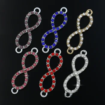 Strieborné Pozlátené Farebné Crystal Infinity Konektory nosenie Šperkov, Takže Náramok Zistenia Príslušenstvo DIY Plavidlá 33x11mm
