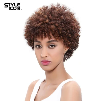 Styleicon Krátky Pixie Strih Krátke Parochňu Brazílsky Kinky Afro Kučeravé Ľudské Vlasy, Parochne Pre Čierne Ženy Stroj Vyrobený