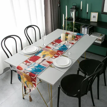 Stôl Runner Európskej Žakárové Geometrické Hotel Jedáleň, Dekorácie, Obrusy Obrus Konferenčný Stolík, Posteľ Runner Zelená Tablewear