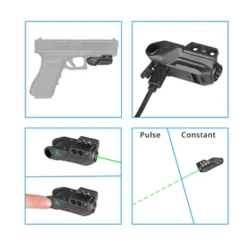 Subcompact Glock 19 Laser FDA Rechageable Taktické Železničnej Namontované Zelené Laserové Pištole s Nabíjačky
