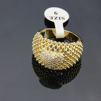 SUNSLL Módne zlatý prsteň medi bielymi Zirkónmi srdce prstene pre ženy /dievčaťa svadobné party krásne šperky hoop krúžok dary