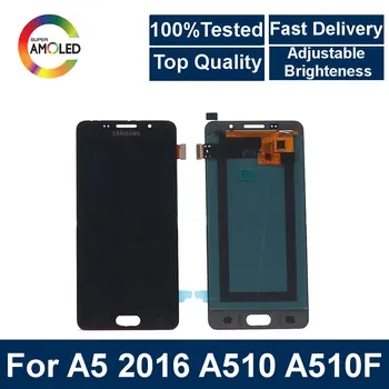 Super AMOLED pre Samsung Galaxy A5 2016 A510F A510M A510FD A510Y Mobilný telefón, LCD Displej Dotykový Displej Digitalizátorom. Montáž