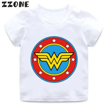 Super Hrdina Cartoon Print T shirt Dieťa Dievčatá Zábavné Biele Deti T-shirt Deti Letné Krátke Šaty,HKP5211