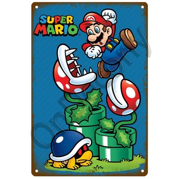 Super Mario Hráč Doska, Kov Vintage Tin Prihlásiť Ošumelé Elegantný Dekor Kov Znamení Retro Bar Dekorácie Kovové Plagát Plechu