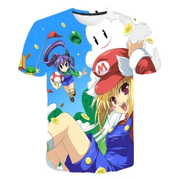 Super Mario klasické T-tričko pre chlapcov a dievčatá, hip hop super módne osobnosti T-shirt, deti Ulice, animácie T-shirt clo