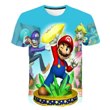 Super Mario klasické T-tričko pre chlapcov a dievčatá, hip hop super módne osobnosti T-shirt, deti Ulice, animácie T-shirt clo