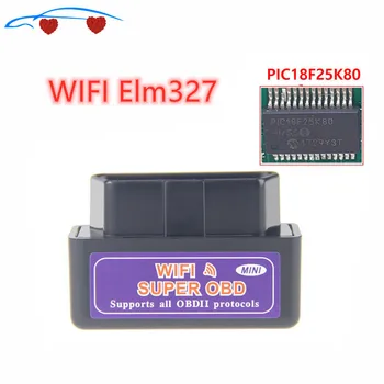 Super Mini Code Reader ELM327 Wifi Funkcia Elm 327 V1.5 OBDII Scan Nástroj Check Engine OBD OBD2 Diagnostický Nástroj