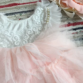Super Roztomilý batoľa dievčatá lištovanie šaty pre dieťa krst šaty narodeniny deti flutter rukáv tutu princezná vestido oblečenie