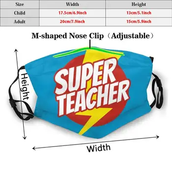 Super Učiteľ - Zábavné Učiteľ Superhrdina Lightning Vydanie Tlačovej Umývateľný Filter Proti Prachu Úst Maska Tanečný Pedagóg Učiteľ Jogy