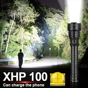 Super XHP100 LED Baterka 18650 Vysoký Výkon Taktické Pochodeň Tesný USB Zoom Flash Light xhp90 Nabíjateľná Ručné Svietidlo Tábor Lucerny