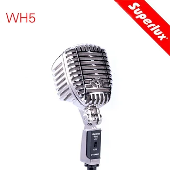 Superlux WH5 klasická Hypercardioid vokálny dynamický mikrofón retro mikrofón zrkadlo chrome stolový stojan ako darček