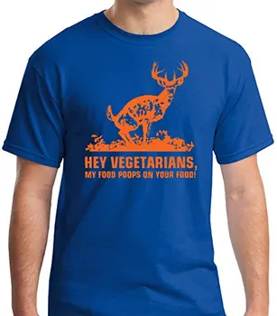 Surové T-Shirt je Hej Vegetariánov - Moje Jedlo Poops na Jedlo Jelene Lovia Premium pánske T-Shirt Vtipné Krátke Bavlnené Tričká
