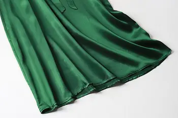 SuyaDream Žena Midi Šaty Silk Satin Pevné Bez Rukávov S Oknami Nádrž Šaty 2021 Jar, Leto Zelené Elegantné Šaty