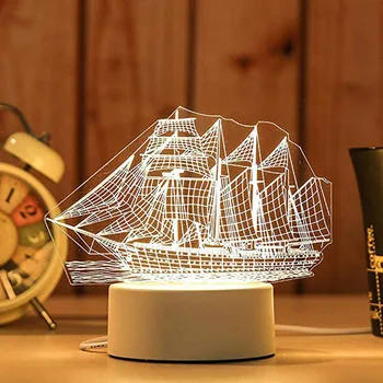 Svetlo Tvorivé 3D LED Detí Vianočný Darček Výzdoba Domov Spálne Dekorácie Mš Nočné Svetlo