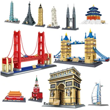 Svetoznámej Architektúry Series model Stavebné Bloky nastaviť konštrukcia hračky Vzdelávacie Zhromaždiť tehly pre Deti Darčeky