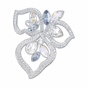 SWA Módy Nové Aromatické List-tvarované Šumivé Crystal Brošňa Osobnosti Jednoduché Wild Lady Šperky Poslať Priateľka Romantický Darček