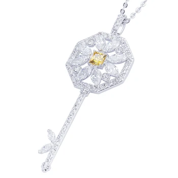 SWA Nádherné Zapojenie Námestie Biely Kľúčový Prívesok Módne Šperky Valentín Poslať Priateľka Výročie Svadobný Dar