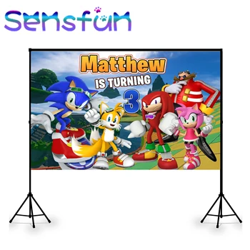 Sxy1950 Cartoon Sonic the Hedgehog Pozadia pre Deti Narodeninovej Party Foto Štúdio Tabuľka Banner Photocall Pozadie Prispôsobiť