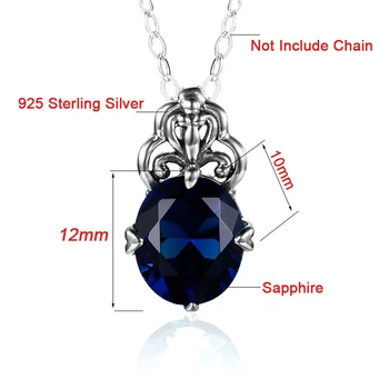 Szjinao Sapphire Prívesok Rýdzeho striebra 925 Drahokam Ženy Jemné Šperky Princezná Kate Pary Kostým Príslušenstvo 2020 Novinky Jar