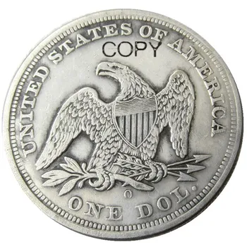 SÚBOR(1846 1850 1851 1859 1860)-O 5 KS Sedieť Slobody Dolár Strieborné Pozlátené Kópie Mincí