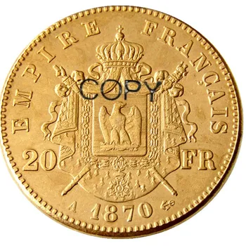 Súbor (1861-1870)AB 17PCS Francúzsko 20 Francúzsko pozlátená Kópia Dekoratívne Mince