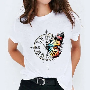 T-košele Top pre Ženy Tlač Vintage Kompas Roztomilý Trend Oblečenie Tlač Lady Dámske Graphic T Shirt Ladies Ženský Čaj T-Shirt