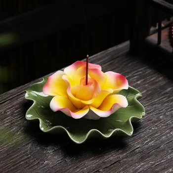 T Ručné Veľký Lotosový Kvet Kadidlo Napaľovačky Multi-Color Line Kadidlo Držiteľ Čaj Izba Office Home Dekorácie Buddha Domova