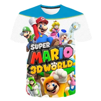 T-shirt 3D tlač Super Mario T-shirt, detská móda, T-shirt, chlapci a dievčatá módne tričko, podpora prispôsobenia.