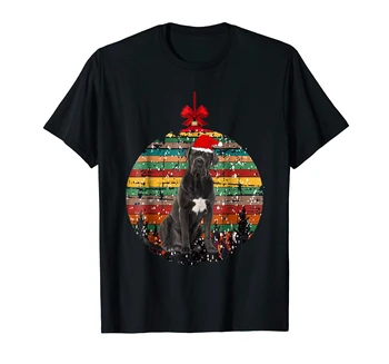 T-Shirt-Black Vianočné Vintage Cane Corso Otec, Mama Psa T-Shirt Darček-pánske