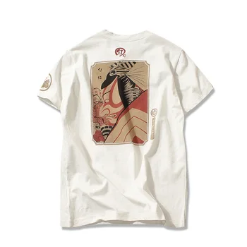 T Shirt Mužov Harajuku Krátky Rukáv Print T Shirt Mužov Retro Móda Japonský Streetwear Letné Top Mužskej Mládeže Plus Veľkosti 4XL 5XL
