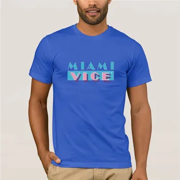 T shirt mužov Logo Miami Vice T-Shirt Mužov Tlač Rukáv Tričko trend
