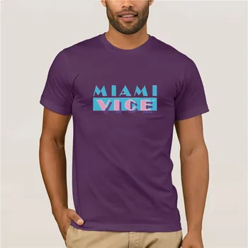 T shirt mužov Logo Miami Vice T-Shirt Mužov Tlač Rukáv Tričko trend