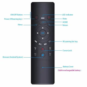 T6 2.4 G Bezdrôtová Mini klávesnica Mikrofón 7 Farieb Podsvietenia Touchpad IČ Vzdelávania Hlas Vzduchu Myš Diaľkové Ovládanie pre android tv