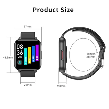 T8 Smart Hodinky Muži Ženy 1.55 palcový Full Touch Sledovať tepovú frekvenciu Fitness Tracker Smart Kapela Nepremokavé Smartwatch pre Android iOS