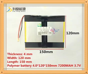 Tablet batéria 3,7 V 7200mAH 4010 Polymer lithium ion / Li-ion batéria pre tablet pc